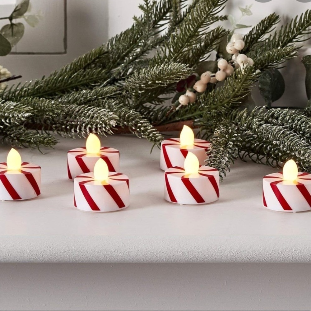 🆕 Peppermint Battery Flickering Tea Lights